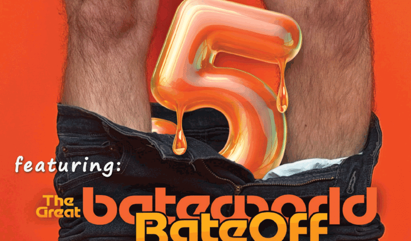 Cover of Q Magazine with an orange background, close-up of legs in jeans, and a glossy orange balloon shaped like the number 5; May 2016 Edition, Issue 238 text visible.